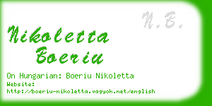 nikoletta boeriu business card